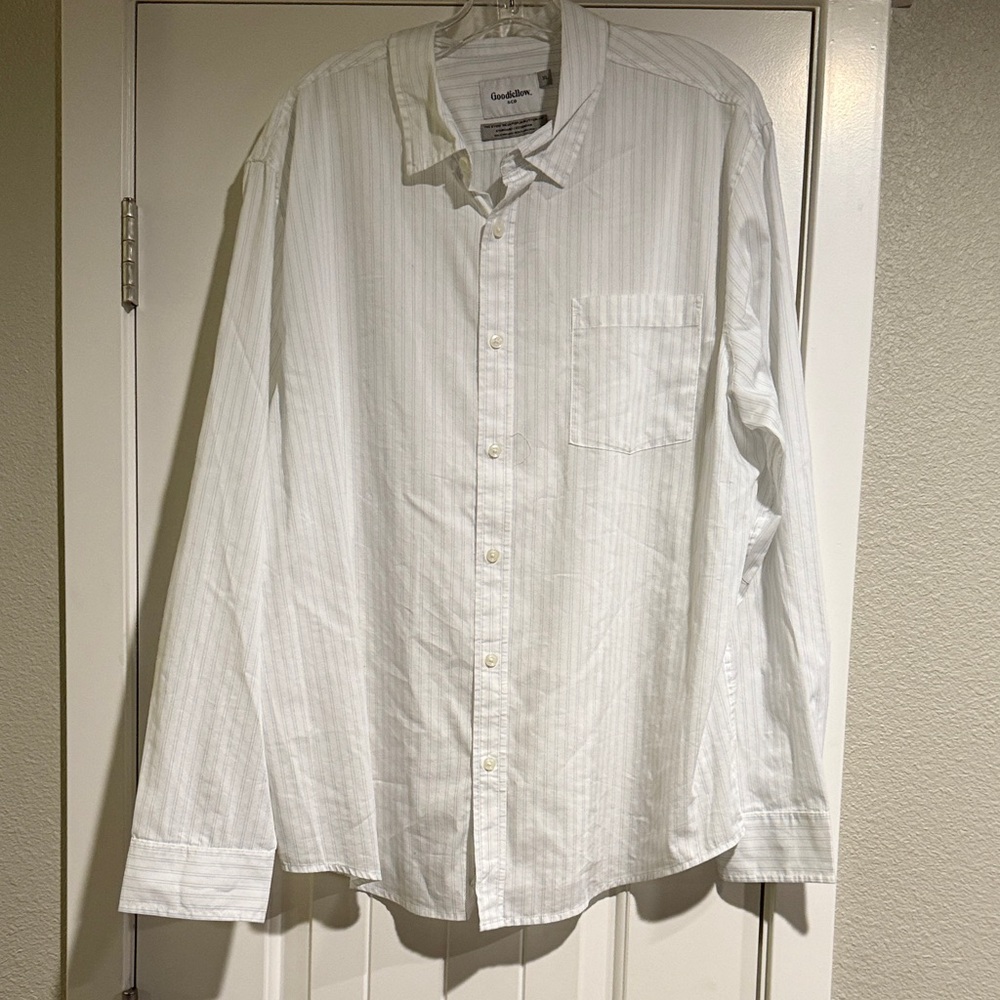 Goodfellow & Co White Pinstripe Button Down Shirt